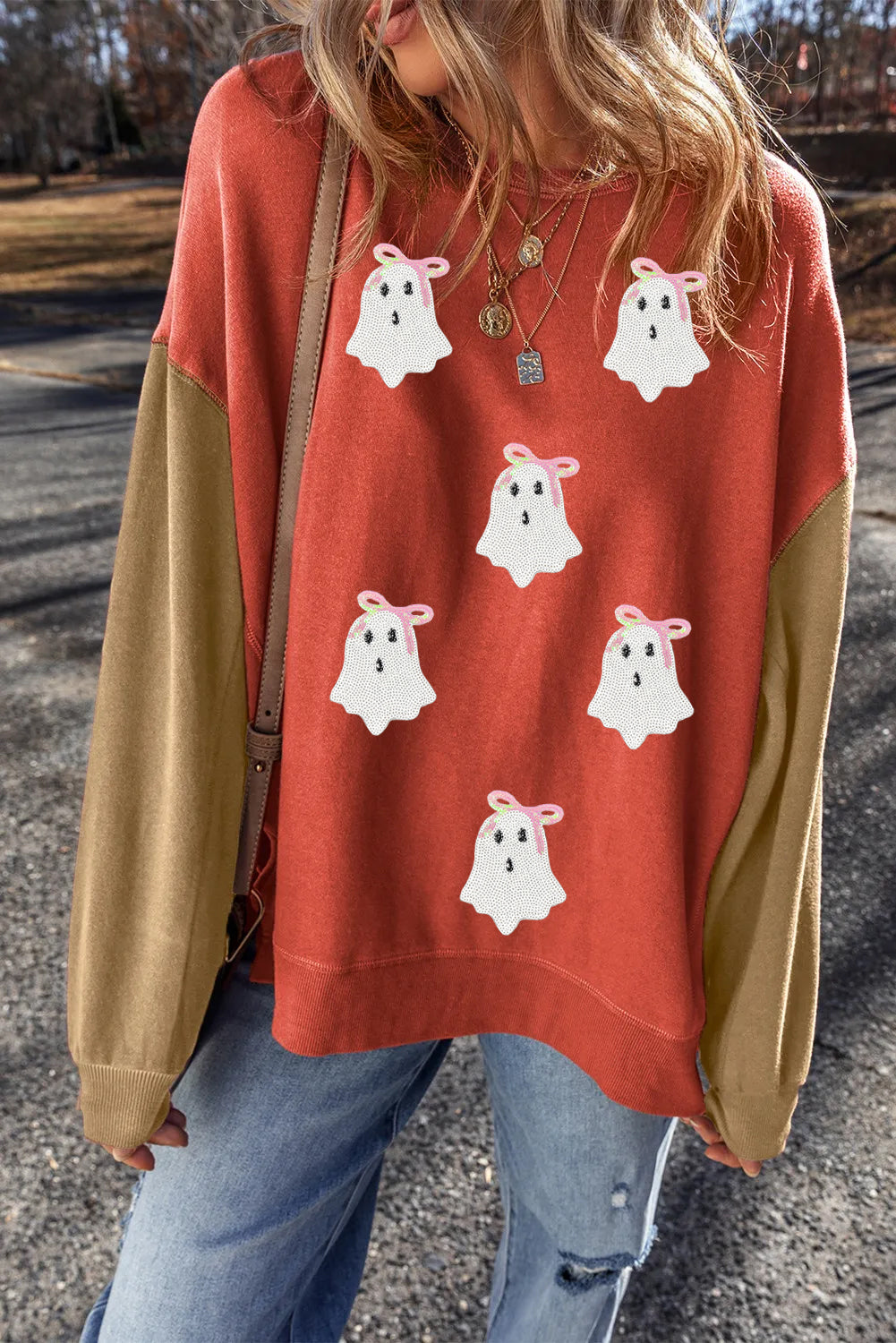 color block patchwork sweatshirt