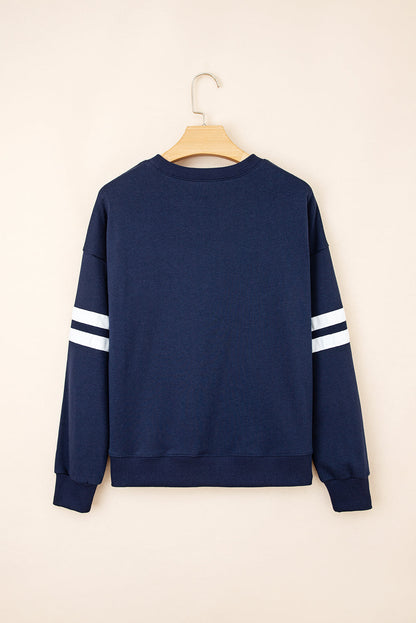 varsity stripe sweatshirt