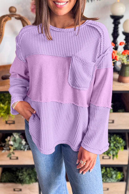 thermal knit long sleeve top