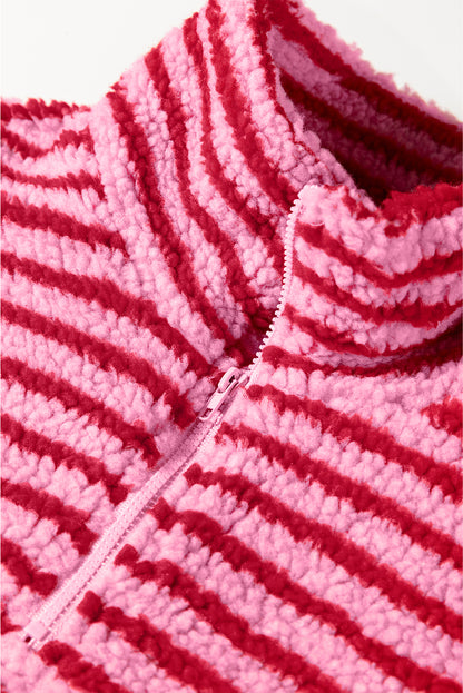 pink stripe sweatshirt