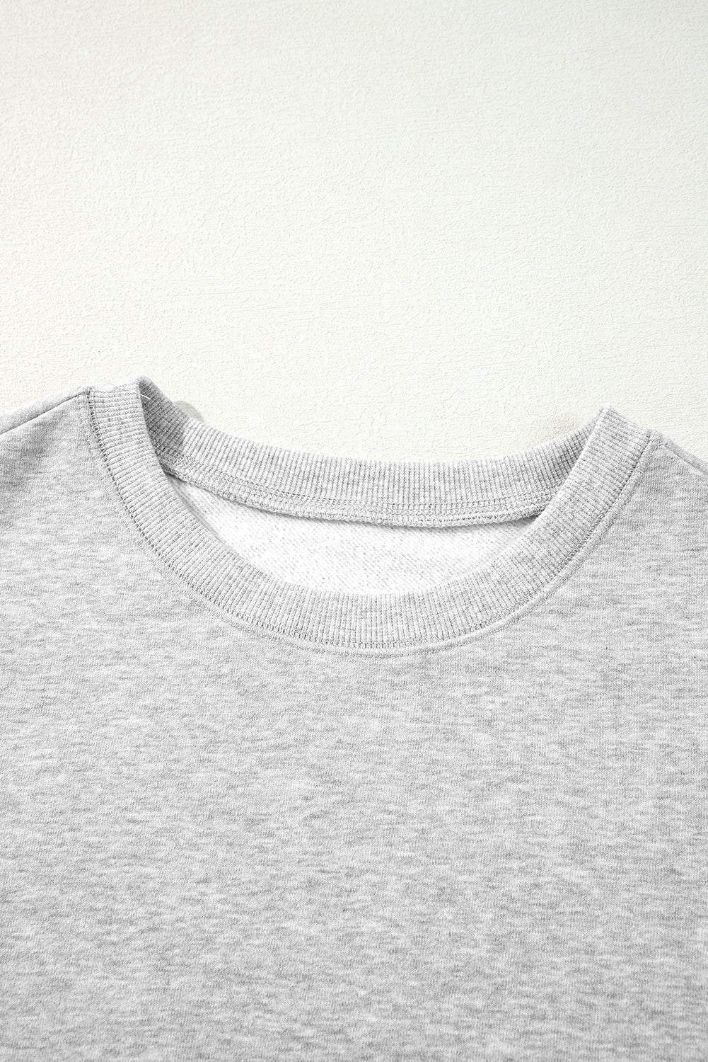 Gray Two Tone Patchwork Drop Shoulder Pullover Sweatshirt