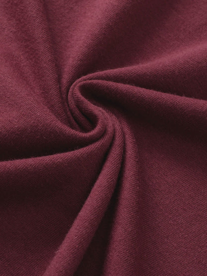 Leopard Print Raglan Sleeve Burgundy Plus Size Tee