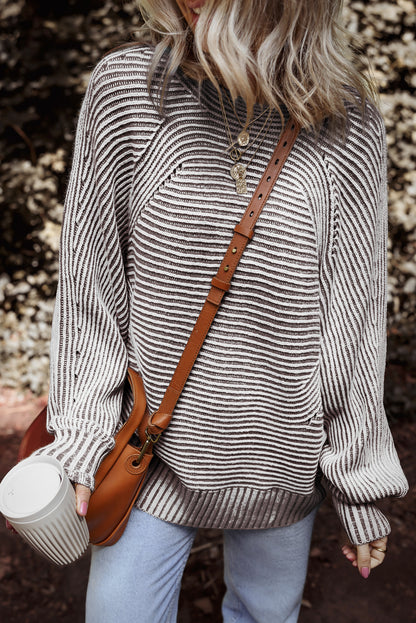striped knit sweater