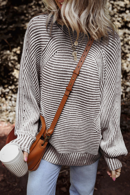 striped knit sweater
