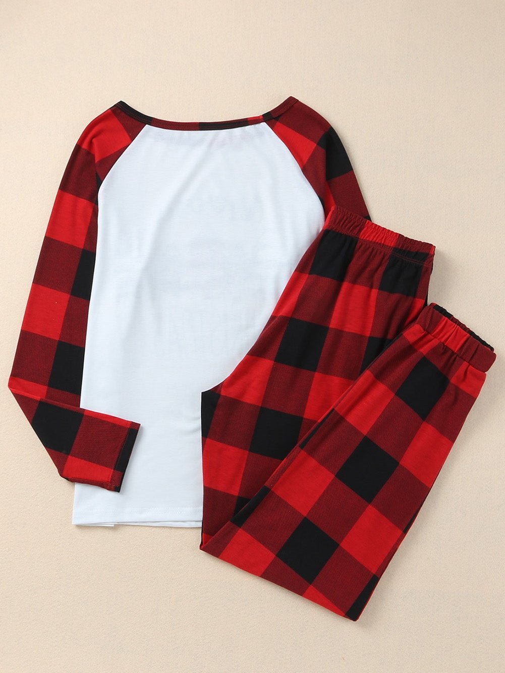 Festive Red Tartan Christmas Graphic Lounge Set