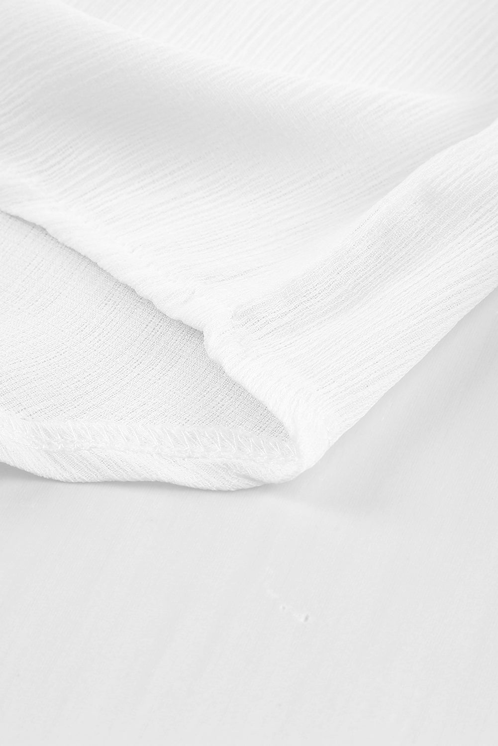 Elegant White Lace Detail V-Neck Blouse