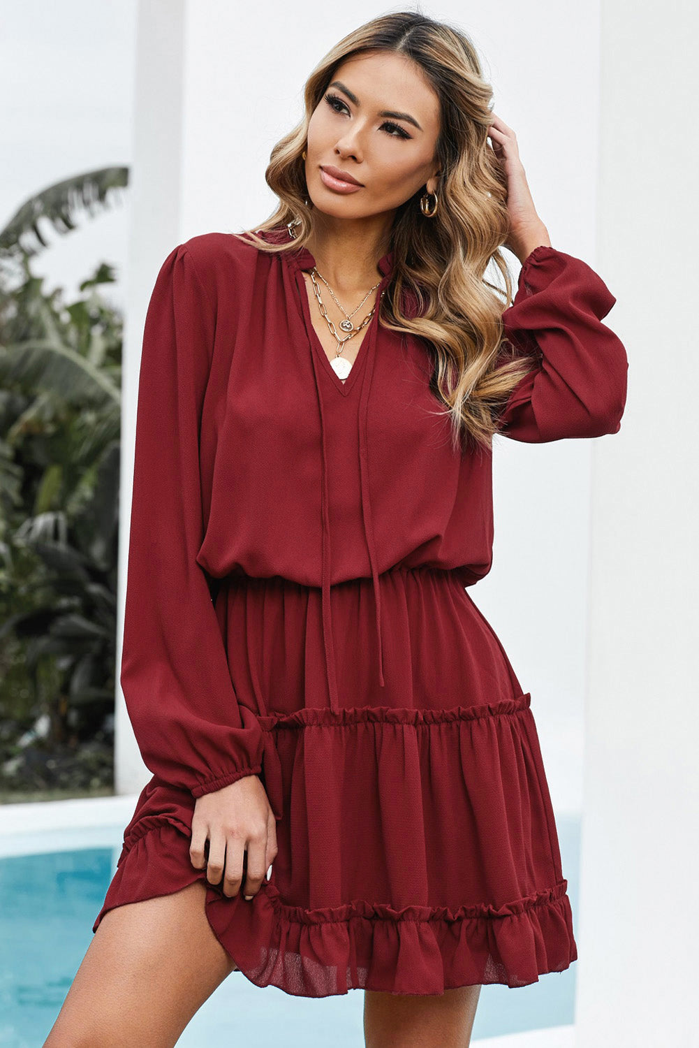 Ruffle Tiered Mini Dress