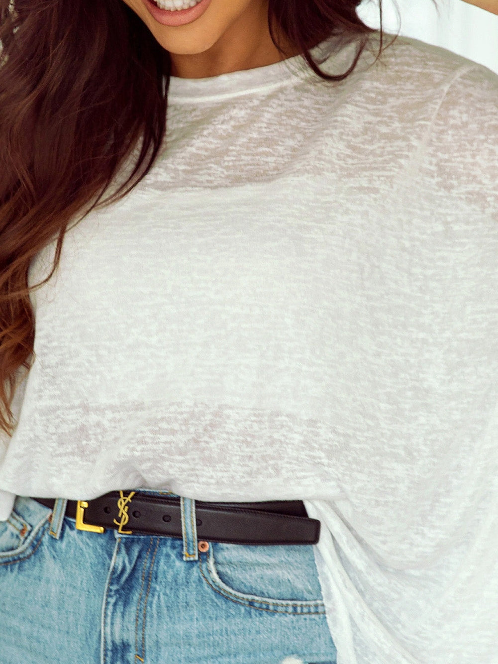 Elegant White Batwing Sleeve Oversized Tunic Tee