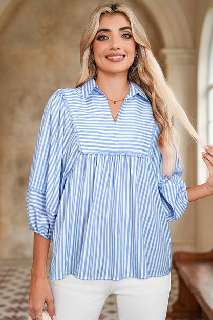 stripe print blouse