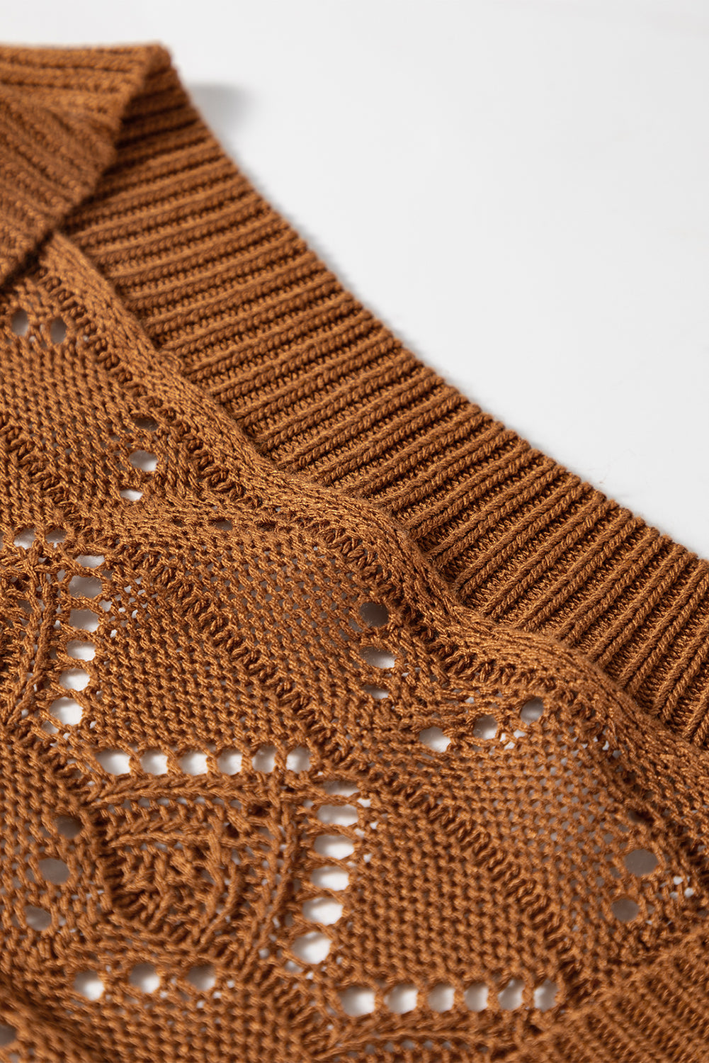 brown crochet cardigan