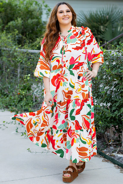 floral plus size dress