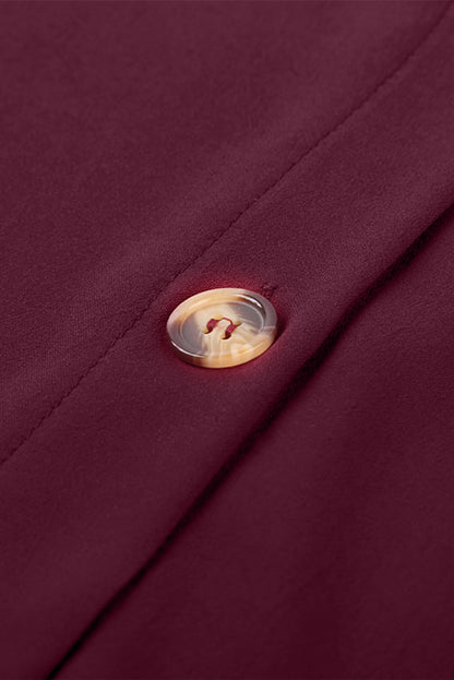 Fiery Red V-Neck Button-Up Tank Top