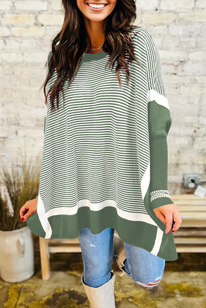 striped knit sweater