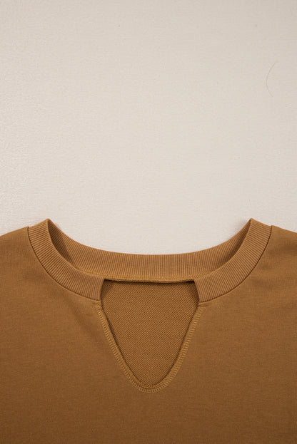 mix texture patchwork sweatshirt