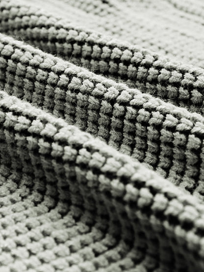 Gray Knit Textured Longline Cardigan with Pockets