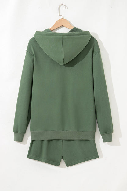 casual hoodie short set