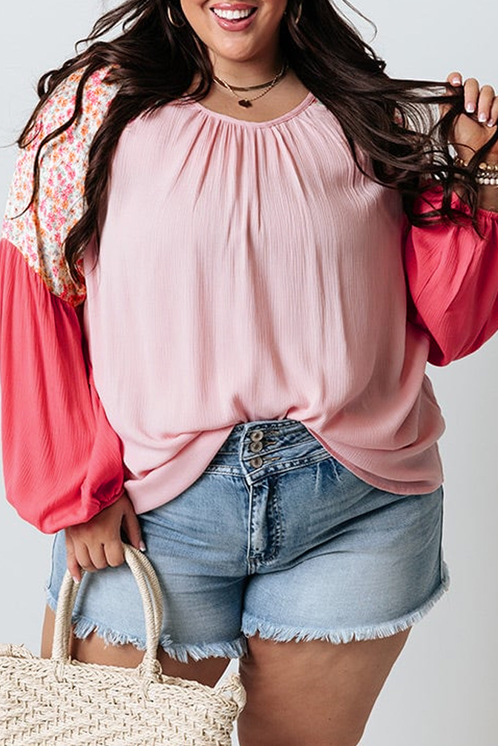 plus size puff sleeve blouse