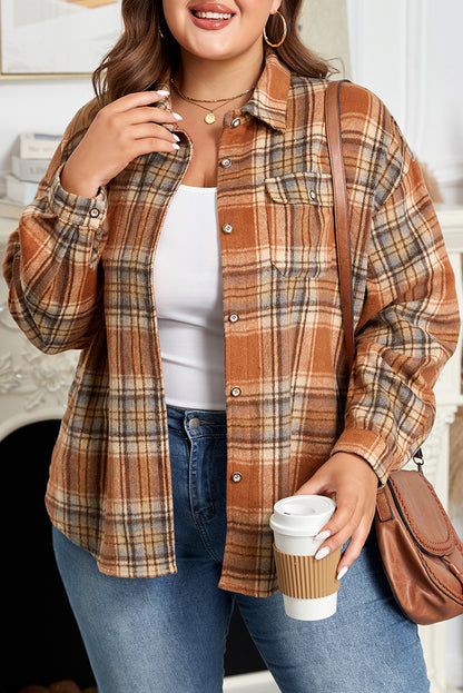 plus size plaid shacket
