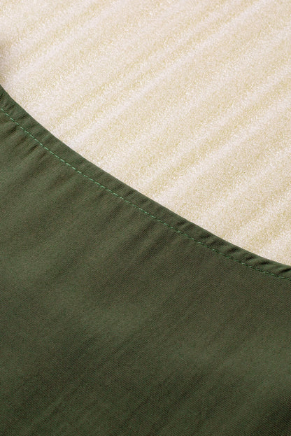 Emerald Green Floral Embroidered Crew Neck Top