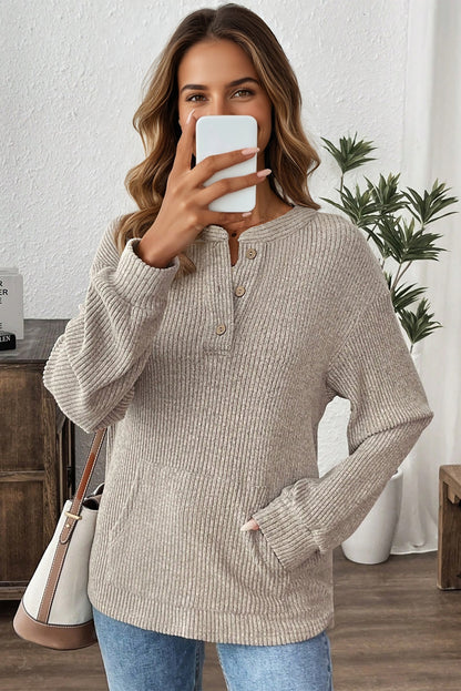 henley knit top