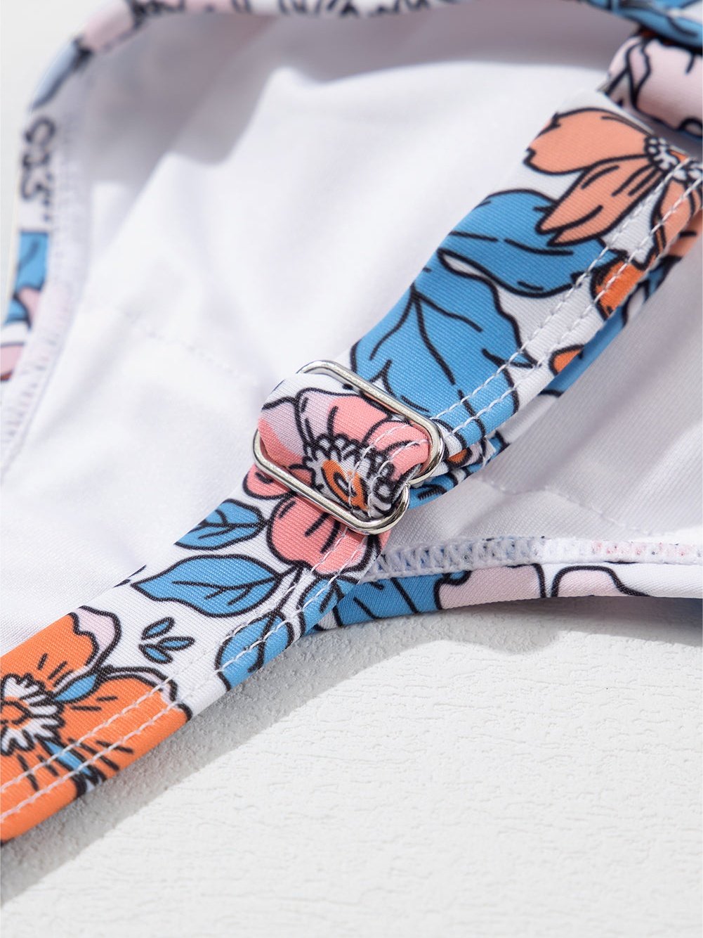 Elegant Pink Floral Drawstring Ruched Beach Swim Dress