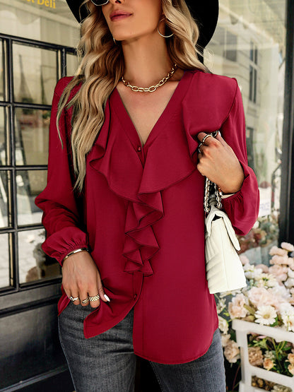 Blouses - Commuting Comfortable Long-Sleeved Blouse - MsDressly