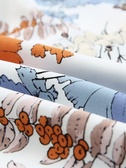 White Floral Smocked Flared Plus Size Dress