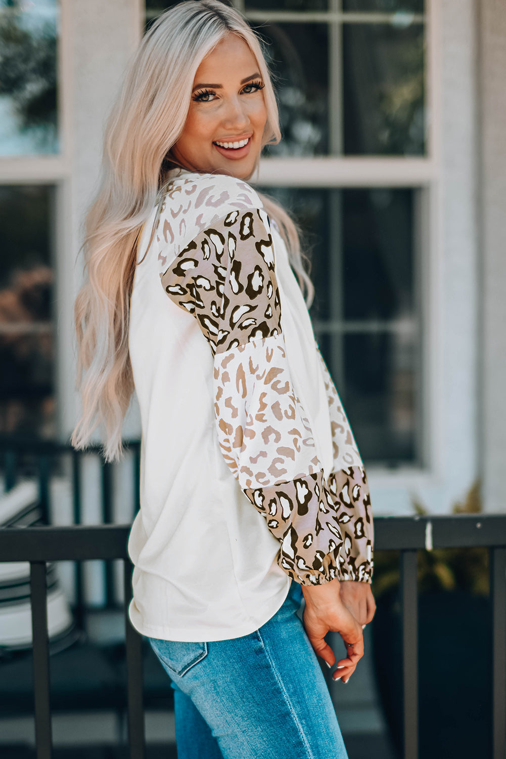 Beige Southern Belle Leopard Bubble Top
