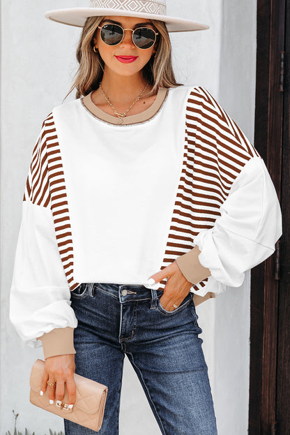 stripe patchwork sweatshirt