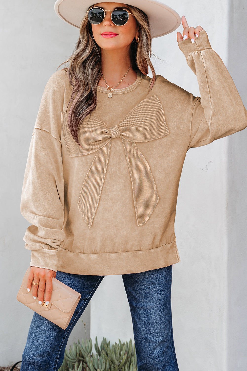 big bow pullover sweatshirt