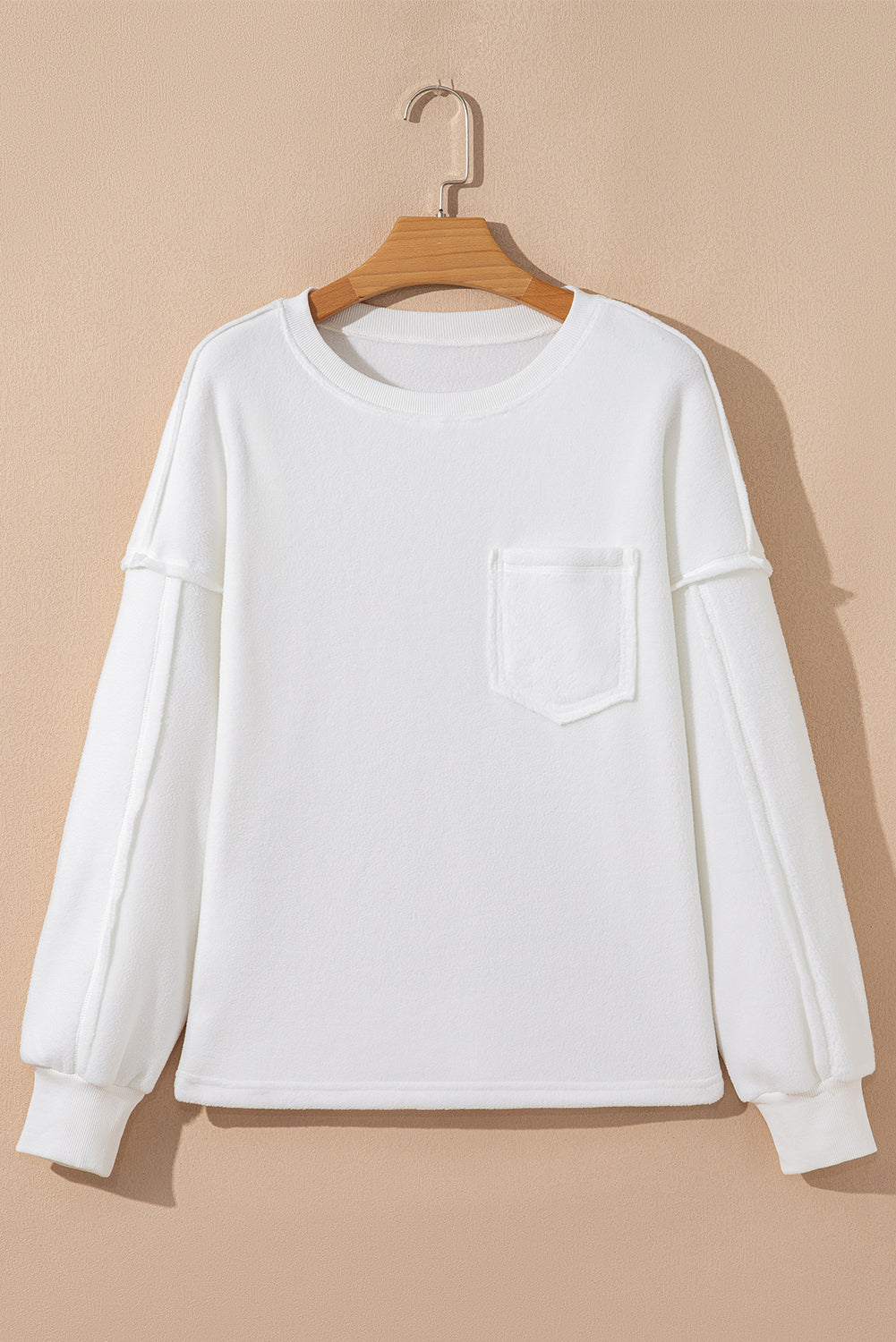 white pullover sweatshirt