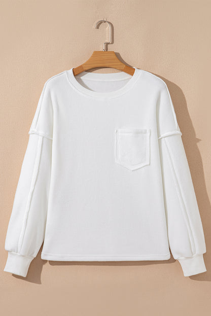 white pullover sweatshirt