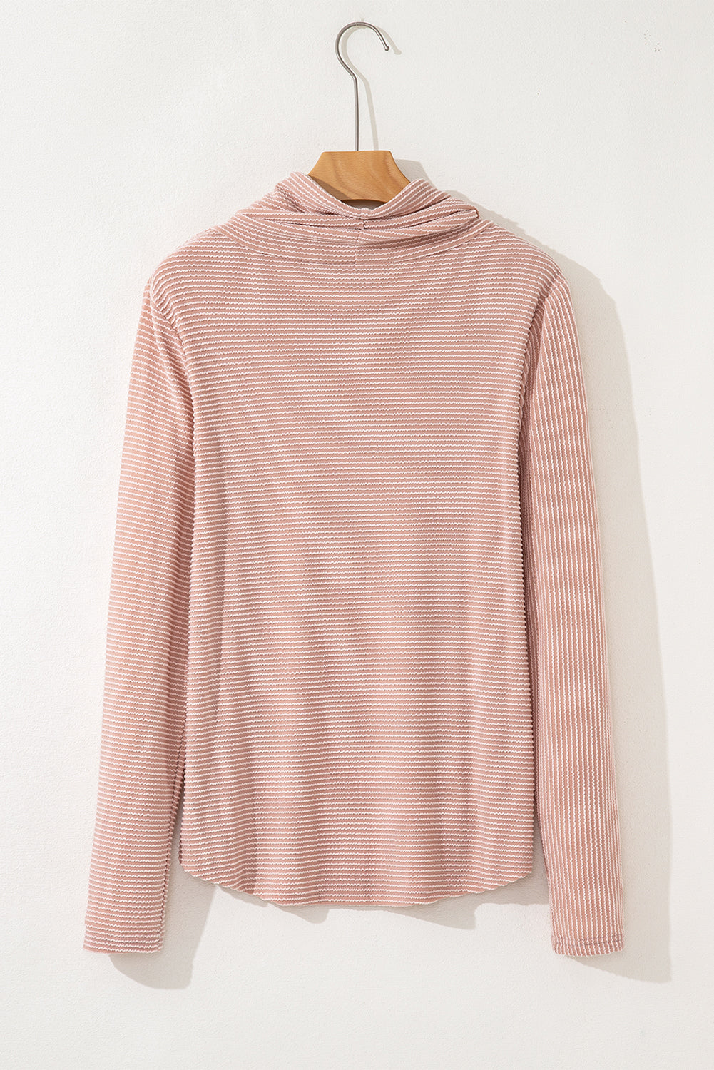 twisted ribbed long sleeve top
