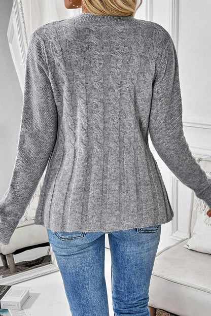 High-rise Cable Cardigan Sweater