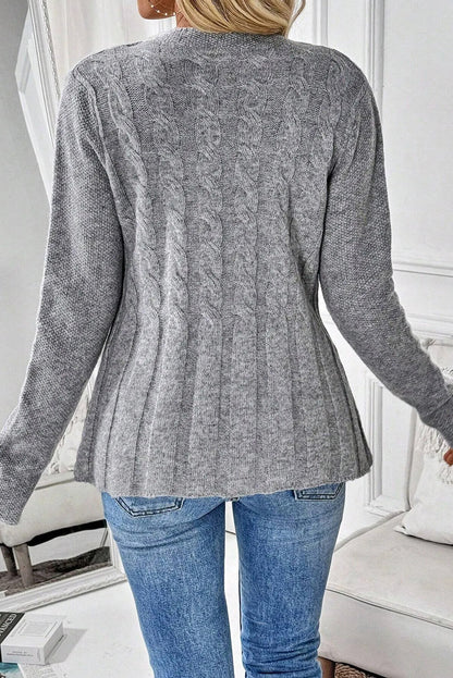 High-rise Cable Cardigan Sweater