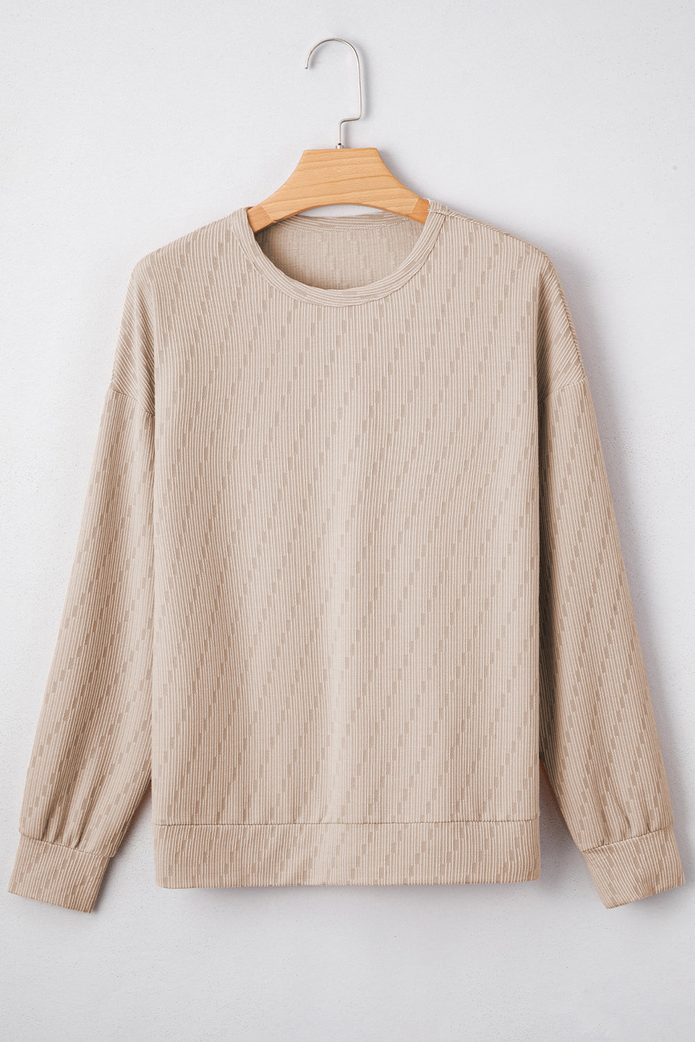textured long sleeve top