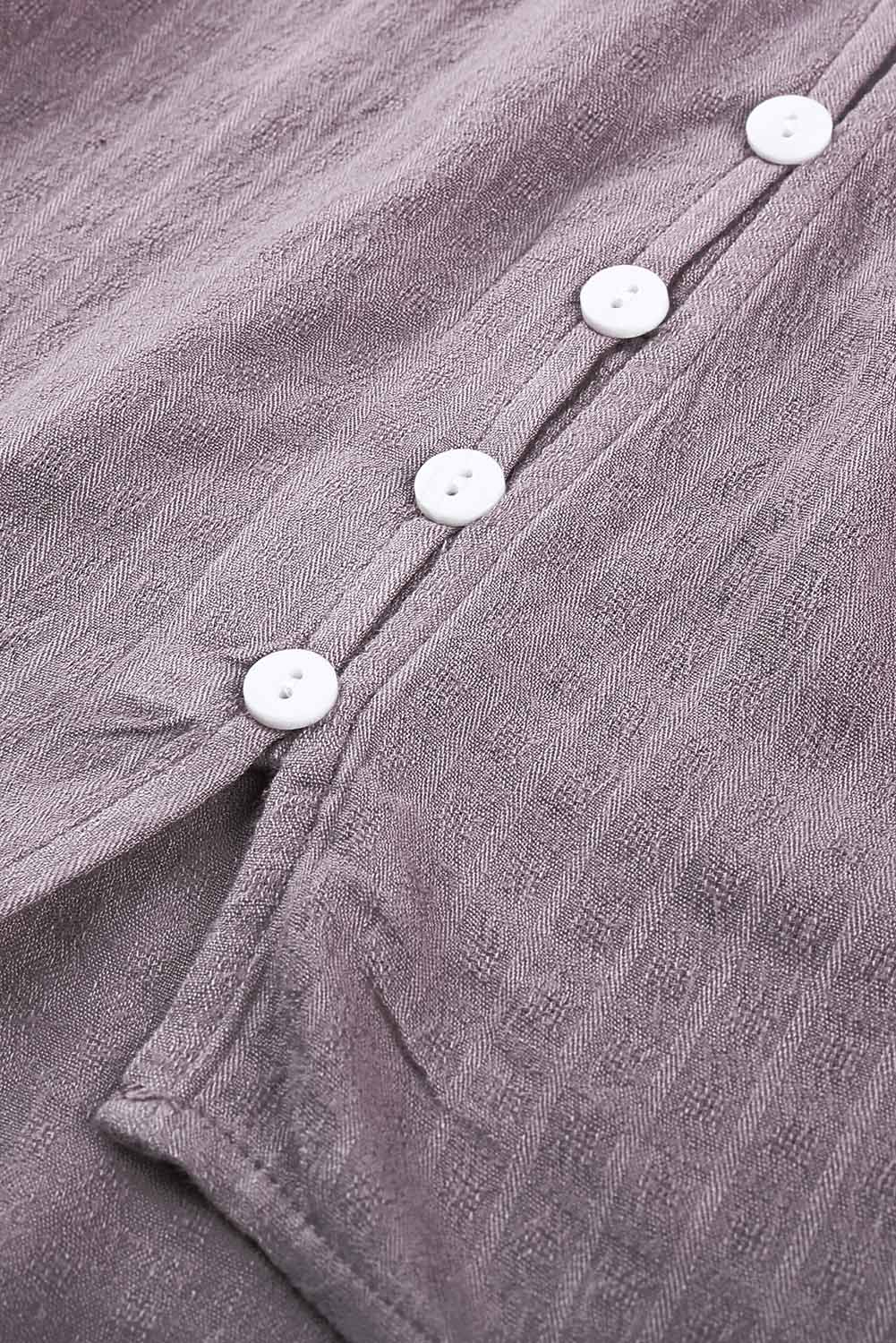 Purple Crochet Lace Button Top