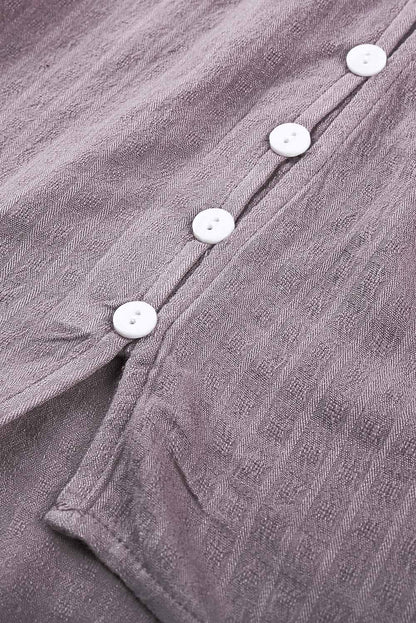 Purple Crochet Lace Button Top