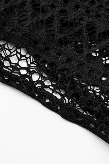 Black Lace Swim Shorts with Attached Briefs