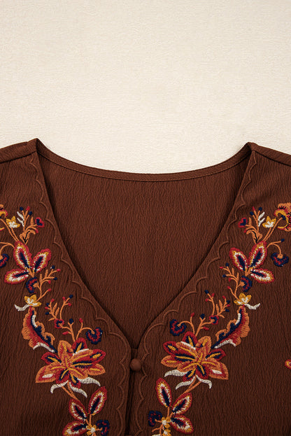 floral embroidered mini dress