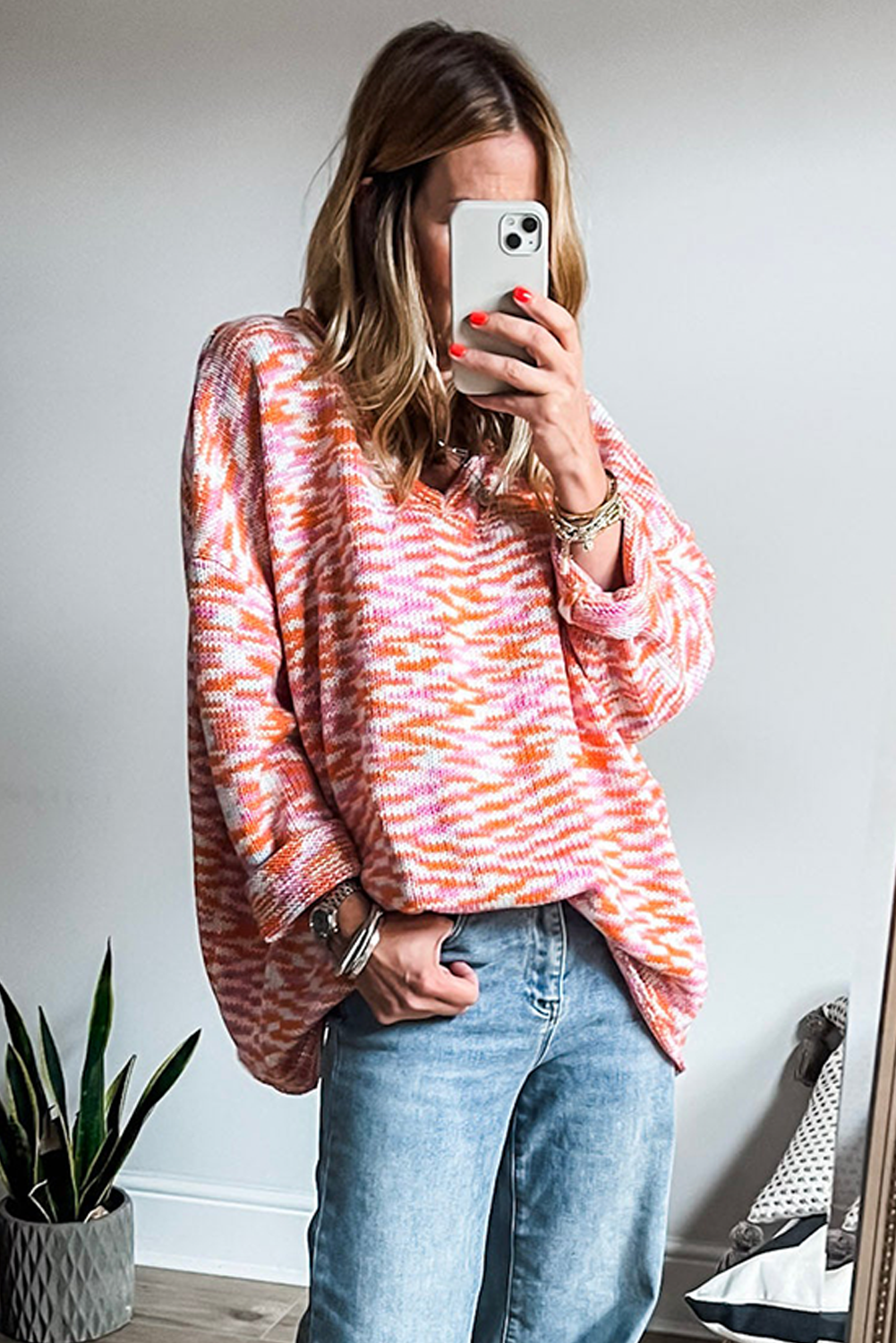 abstract print sweater
