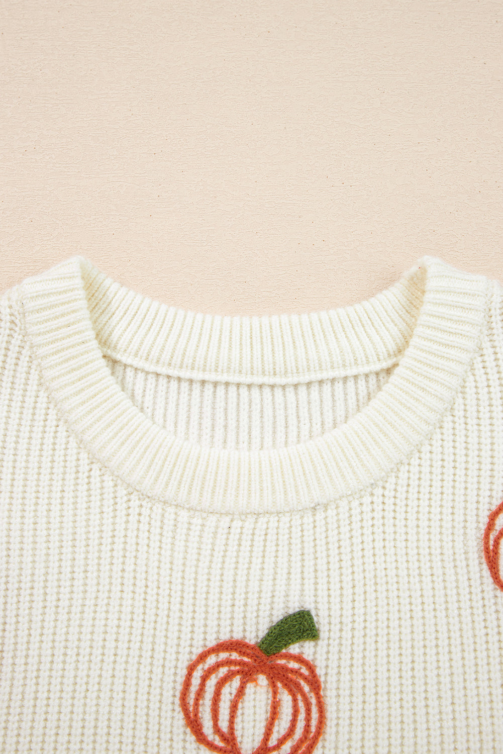 pumpkin embroidered sweater