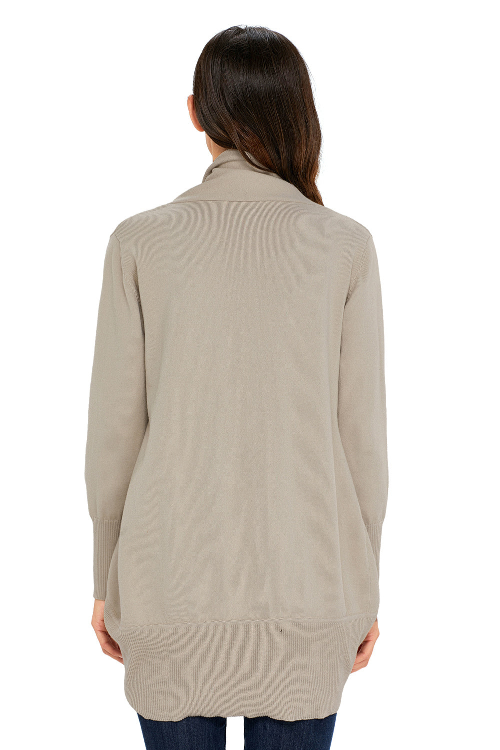 Khaki Cozy Open Front Longline Cardigan