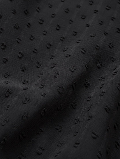 Elegant Swiss Dot Lace Detailed V-Neck Blouse