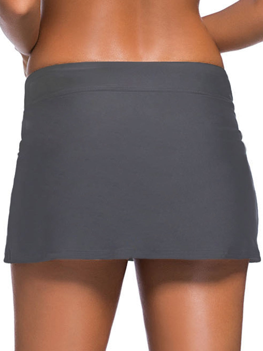 Grey Skirted Plus Size Swim Bottom