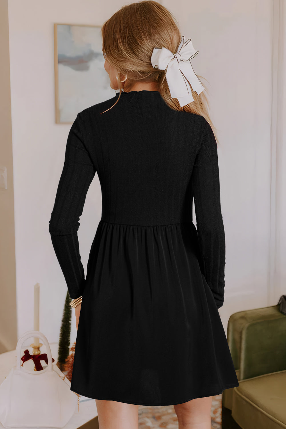 ribbed knit mini dress
