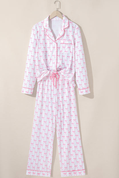 bow print pajama set