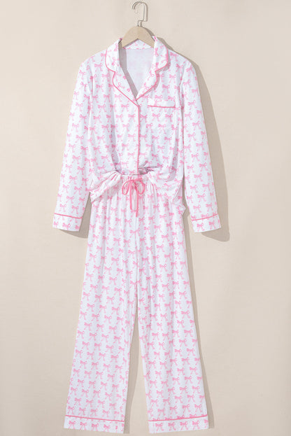 bow print pajama set
