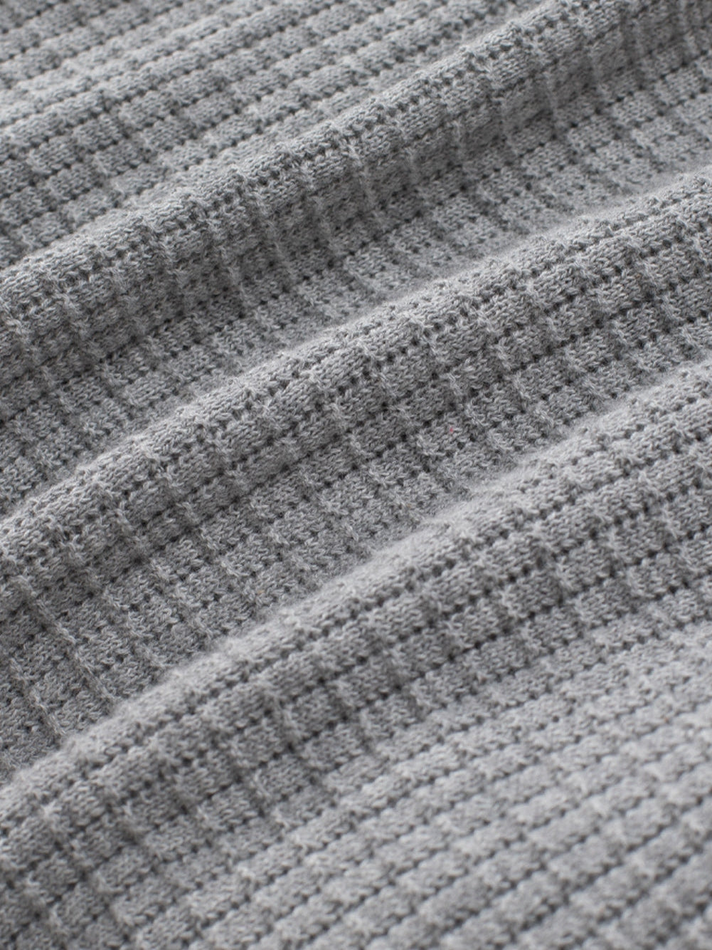 Khaki Reversible V-Neck Waffle Knit Sweater