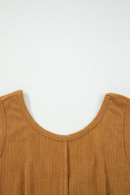 sleeveless corduroy dress